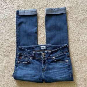 HUDSON Low-rise Med Wash Cuff Crop Jeans Size 26
